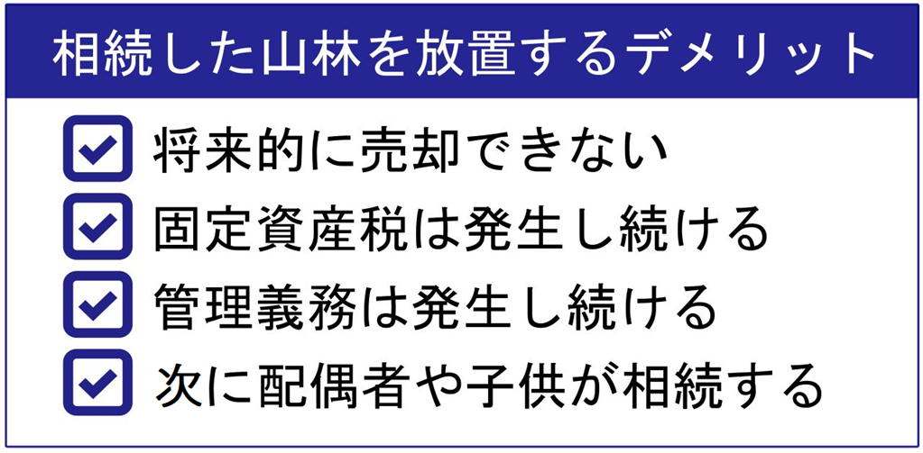 相続した山林を放置するデメリット