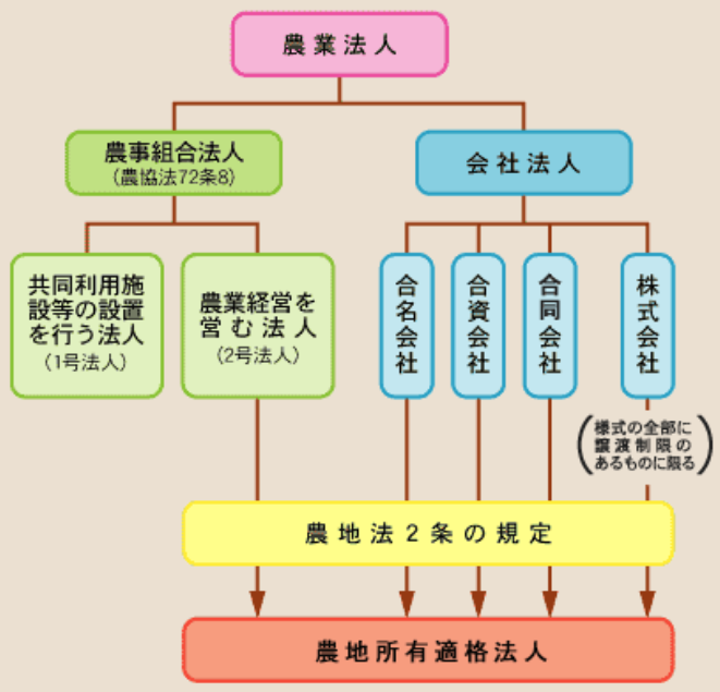 農業法人の種類