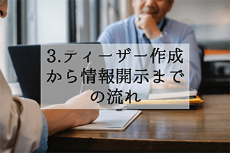 ティーザーに記載する主な内容