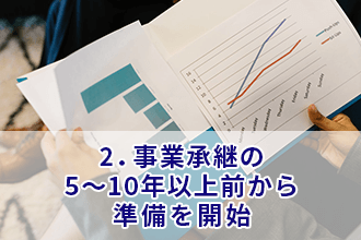 2．事業承継の5～10年以上前から準備を開始